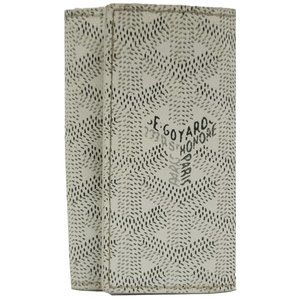 Goyard Saint-Michel Coated Canvas Key Case Herringbone White